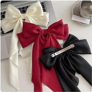 Jepit Rambut Pita Besar Gaya Korea untuk Wanita, Tenun Tangan dari Satin Chiffon Warna Solid, Pita Panjang - Aksesoris Rambut Trendi dan Serbaguna, Cocok untuk Hadiah - Product Image 2
