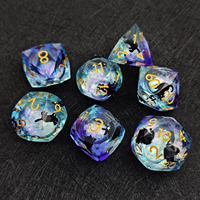 Lot de 7 dés en résine multi-faces, personnalisables avec votre marque, idéaux pour les jeux de rôle de table DND