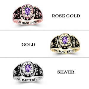 Индивидуальные кольца класса, изготовленные из 925 серебра и латуни, памятные выпускные кольца для средних школ и университетов - Product Image 2