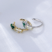 KE4129 Psj, Pendientes de Clip de Plata de Ley 925 Chapados en Oro de 14k y 18k, Sin Perforación, con Circonita Cúbica para Niñas