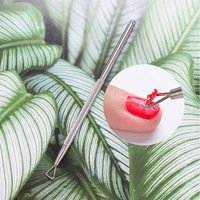 Outil de manucure professionnel en acier inoxydable Double tête dissolvant d'ongles poussoir à cuticules Gel vernis dissolvant + poussoir à cuticules