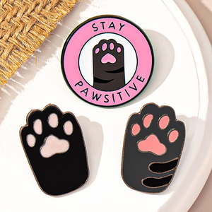 26 Stili di Spille da Bavero Smaltate da Donna, Personalizzate, Rosa, con Stampe di Zampe di Cane e Gatto, Stile Cartone Animato Divertente, Molto Vendute - Product Image 4