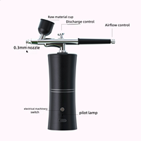 Kit Aérographe Peinture Haute Pression Sans Fil Rechargeable avec Compresseur pour Nail Art, Maquillage, Barbier et Décoration de Gâteaux