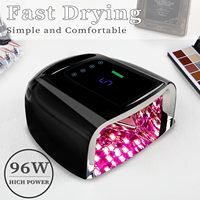 Lampe à ongles UV LED sans fil ODM 96W, 42 perles rechargeables, séchoir portable haute performance pour manucure à domicile, sans fil, pour usage domestique