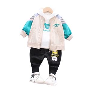 ชุดเสื้อผ้าเด็กฤดูหนาวขายส่ง ชุดแฟชั่นเด็กแบบเต็มตัว 3 ชิ้น ชุดเสื้อโค้ทลายสัตว์ เสื้อเชิ้ต และกางเกงขายาว - Product Image 3