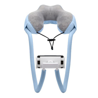 Oreiller de bureau en mousse à mémoire de forme en latex en forme de U avec fonction de massage pour le soutien de la colonne cervicale et du cou, support pour téléphone portable et tablette