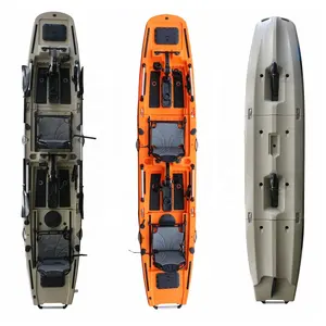 Kayak de pêche modulaire à pédales détachable avec moteur électrique, <span class=keywords><strong>canoë</strong></span> sportif en 3 sections, facile à installer, 4,36 m, 3 ans, 2 pièces - Product Image 1