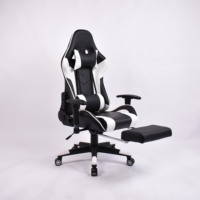 Sedia da Gaming Ergonomica Stile Racing in Pelle Bianca, Sedia Reclinabile per eSports con Poggiapiedi
