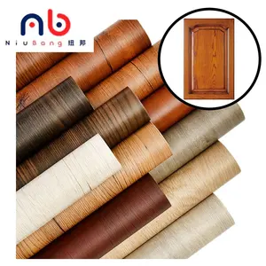 Preço de fábrica para decoração interior madeira grão portas do armário pvc filme vácuo imprensa membrana folha