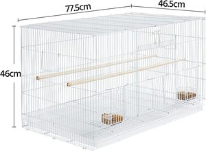 Cages à oiseaux pliables en fil de fer blanc 76 x 45 x 45 cm, multicolores, pour perruches, perroquets et reproduction - Design classique pour le voyage - Product Image 2
