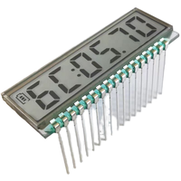 TN6-digit kustom 7 segmen layar LCD hitam latar belakang teks putih tampilan industri kode segmen dapat disesuaikan