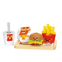 Mini blocs de construction Hamburger Frites Ensemble de construction Modèle réaliste de restauration rapide Jouets alimentaires Kawaii pour la décoration intérieure OEM