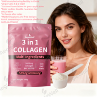 Aeglewell OEM ODM Poudre de protéines de collagène marin avec vitamine C et acide hyaluronique, fabricant de suppléments de collagène 5000MG