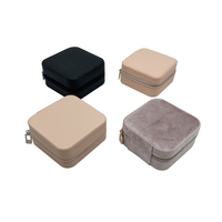 Nouvelle arrivée de luxe, mini boîte à bijoux en cuir PU, petite boîte de rangement de voyage, cadeau pour femmes, boîte de rangement de bijoux avec logo personnalisé et miroir