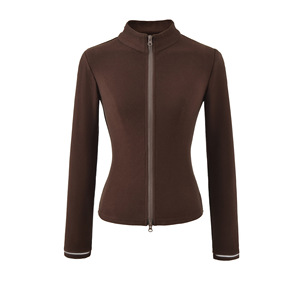 Women's Autumn Thermal <strong>Reflective</strong> Stand Collar Lightweight Seamless Breathable Fleece Hoodie-Regular Fit Layering <strong>Top</strong> - Product Image 3