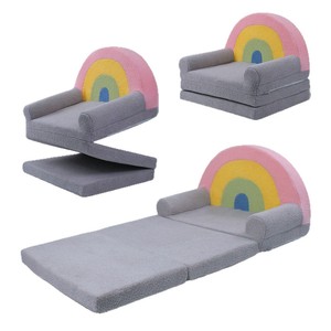 Canapé convertible 2 en 1 personnalisé en usine, canapé-lit pour tout-petits, design arc-en-ciel, canapé pour enfants pour salon, salle de jeux, chambre à coucher - Product Image 2