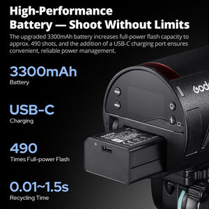 <span class=keywords><strong>Flash</strong></span> de photographie GODOX AD100PROII 100Ws 2.4G TTL, stroboscope 1/8000 HSS, <span class=keywords><strong>flash</strong></span> de poche avec batterie au lithium 2600mAh - Product Image 5