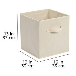 Manufacturer Wholesale Foldable Non-Woven Fabric <b>Storage</b> Cube <b>Bins</b> with Handle for Clothing Organization - Product Image 2