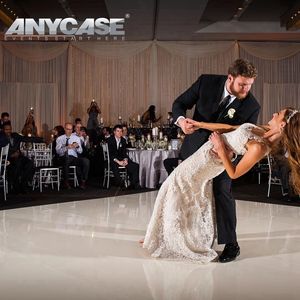 Pegatinas de vinilo 4x4 sin costuras sin agujeros impermeables para interiores y exteriores, suelo de tienda, pista de baile blanca de alto brillo para boda - Product Image 6