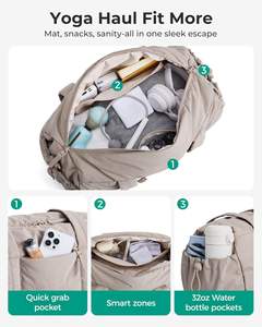 Échantillon gratuit Sac à dos à bandoulière double usage pour femme Sac de yoga coloré en gros pour l'entraînement en salle de sport en plein air Portable et pliable - Product Image 6