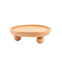 Plateau à bougies en bois avec pieds, forme galet, présentoir décoratif, support diffuseur de parfum, décoration d'intérieur bohème moderne, vente en gros