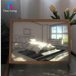 Nouveau Pop Home LED cadre Photo lumineux trois couleurs éclairage lumineux affichage de table pour la décoration de la maison publicité boîtes à lumière - Product Image 4