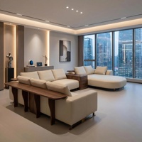 Sofá Seccional Moderno en Forma de L ZJ-CMS-01S con Estante de Nogal de Lujo, Carga Inalámbrica y Espuma Viscoelástica para Penthouse