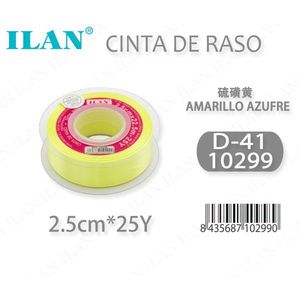 Cinta de Raso Ilan de 2.5cm x 25Y, Color Amarillo Azufre D41 10299 - Product Image 1