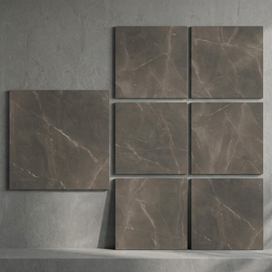 Azulejos de Porcelana Esmaltada Mate de Nogal Negro de 800x800 mm, Efecto Piedra Rústica Oscura para Pisos - Product Image 1