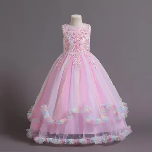 Phong Cách Phương Tây Hoa Cô Gái Váy Cưới Fluffy Lưới Trẻ Em Bên Ăn Mặc Cho 3 Để 14 Tuổi Màu Tím Sang Trọng Đứa Trẻ Sinh Nhật Ăn Mặc - Product Image 6