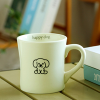 Vente en gros de tasses à café en céramique personnalisées avec logo, 330 ml, mignonnes, en forme de chien, 11 oz, tasses à café en porcelaine kawaii, dessin animé, pour enfants, étudiants, cadeau, conformes aux normes FDA