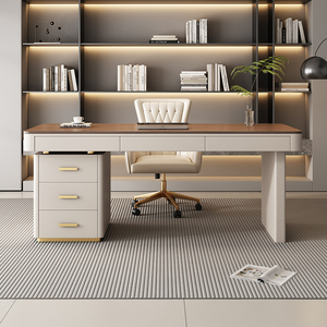 Stile italiano luce di lusso in legno scrivania semplice e moderna a casa scrivania per lo <span class=keywords><strong>studio</strong></span> soggiorno ufficio Executive <span class=keywords><strong>tavolo</strong></span> - Product Image 2