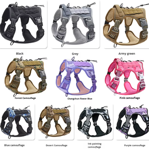 Gilet da esterno tattico per animali domestici sul petto e tracolla di sicurezza riflettente per cani con manico regolabile in rete - Product Image 3