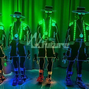 Costume Luminoso in Fibra Ottica LED con Filo EL per Discoteca, <span class=keywords><strong>DJ</strong></span>, Rave, Spettacoli di Danza, Halloween e Festival Musicali - Product Image 2