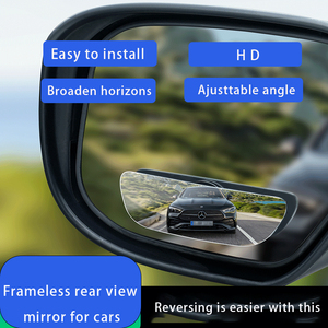 กระจกมองหลังแบบ HD ไร้กรอบ รูปทรงสี่เหลี่ยม สำหรับรถยนต์ SUV ปรับมุมมองได้ ลดจุดบอด มุมมองกว้าง พร้อมอุปกรณ์เสริม - Product Image 2