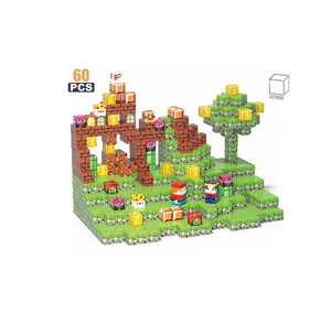 Ensembles de Blocs de Construction Magnétiques Cubes pour Enfants, Jouet Éducatif Style Mine Artisanal, Thème de la Forêt, 2.5 cm, 60 Pièces - Product Image 1