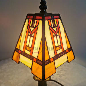 Sensmuel venta al por mayor personalizada y venta directa de lámparas LED de escritorio de vidrio pintado mosaico <span class=keywords><strong>Tiffany</strong></span> de 6 pulgadas baratas - Product Image 4
