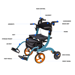 高齢者の日常移動のためのインテリジェントアルミ製電動歩行器、折りたたみ式電動歩行器 - Product Image 2