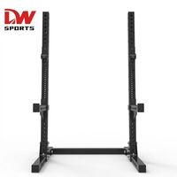 DW SPORTS Half-rack réglable robuste à double poteau avec barre de traction pour la musculation à domicile