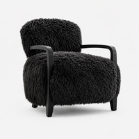 Fauteuil lounge Sherpa Mid-Century, fauteuil individuel pour salon, fauteuil d'appoint design pour la maison, fauteuil de détente