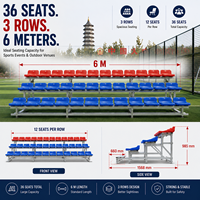 Tribunes mobiles en aluminium Tip-N-Roll pour extérieur, 3 rangées, 36 sièges, gradins portables pour stade avec sièges en HDPE