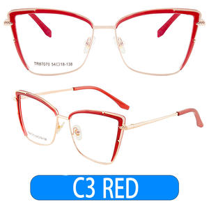 Gafas de montura completa Golden Butterfly para mujer, protección contra luz azul, lentes Ac, diseño cuadrilateral 87070 - Product Image 2