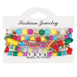 Fashion Jewelry Beaded <b>Bracelets</b> Cinco De Mayo Party Charm Elastic Multi Layer Unisex Jewelry <b>Set</b> Made In China - Product Image 5
