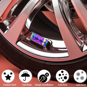 Tapas de válvula de aleación de aluminio iridiscentes, estilo americano, sin cámara, para actualización de motocicletas y automóviles - Product Image 4