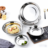Assiettes de table en acier inoxydable 304 de qualité alimentaire pour la maison