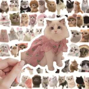 Autocollants adhésifs durables en gros pour animaux de compagnie avec des émoticônes de chats mignons en <span class=keywords><strong>vinyle</strong></span>, étiquettes d'emballage écologiques transfrontalières - Product Image 3