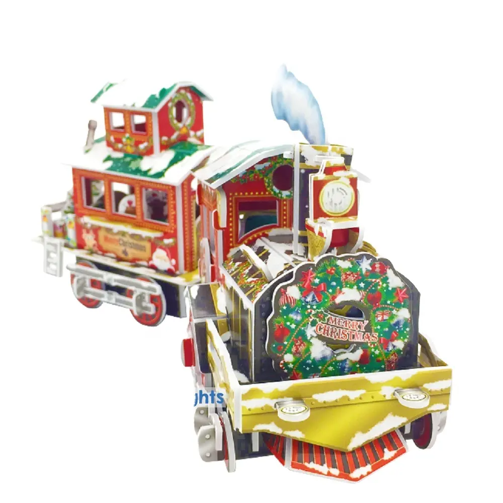 Custom Kerst Diy 3d Eps Papier Legpuzzels Santa Claus Dieren Ontwerp Unieke Puzzels Festival Geschenken