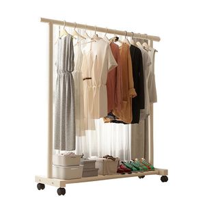 Clothes Rack Standing Type Double Pole Indoor Balcony Home Use Round With Clip Drying Rack Fixed Rectangle Shape - Product Image 5