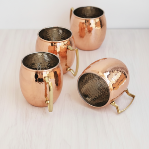Mules en cuivre martelé pur tasses élégant aspect antique artisanat premium idéal pour les restaurants, bars et hôtels - Product Image 1
