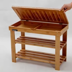Étagère à chaussures en bambou durable et économique à 3 niveaux et étagère ou <span class=keywords><strong>banc</strong></span> pour le <span class=keywords><strong>rangement</strong></span> de chaussures, vêtements, livres pour le salon - Product Image 3